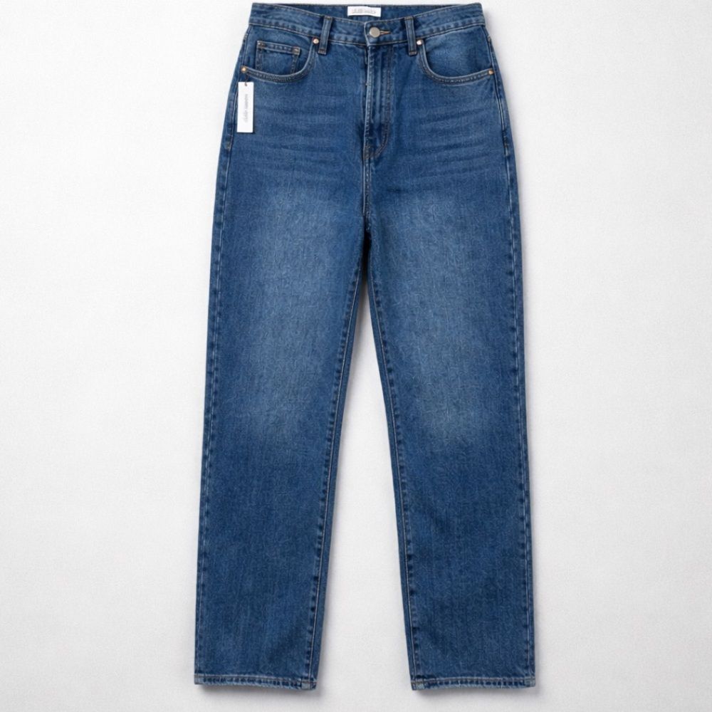 Betro Simone High rise button front straight leg rigid cotton blue jeans NWT
